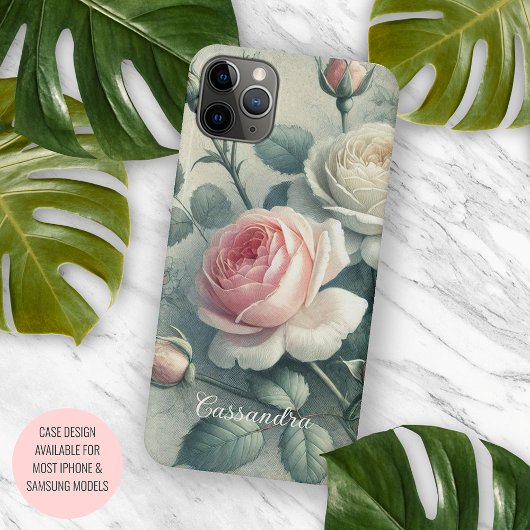 Classy Chic Rozen Fine Art Botanische Tekening Case-Mate iPhone Case
