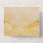 Classy chic rustic yellow dusty floral Wedding All In One Uitnodiging (Achterkant)