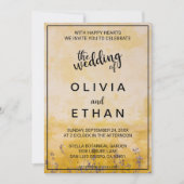 Classy chic rustic yellow dusty floral Wedding Inv Kaart (Voorkant)