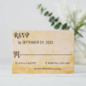 Classy chic rustic yellow dusty floral Wedding RSV RSVP Kaartje (Staand voorkant)