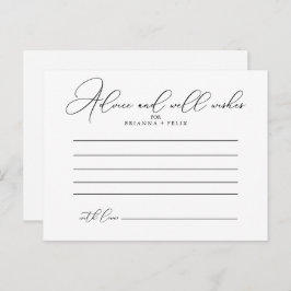 Classy Chic Wedding Advice Card Briefkaart