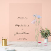 Classy Chic Wildflower Beige Wedding Welkomstbord Acryl Bord (Huwelijk)