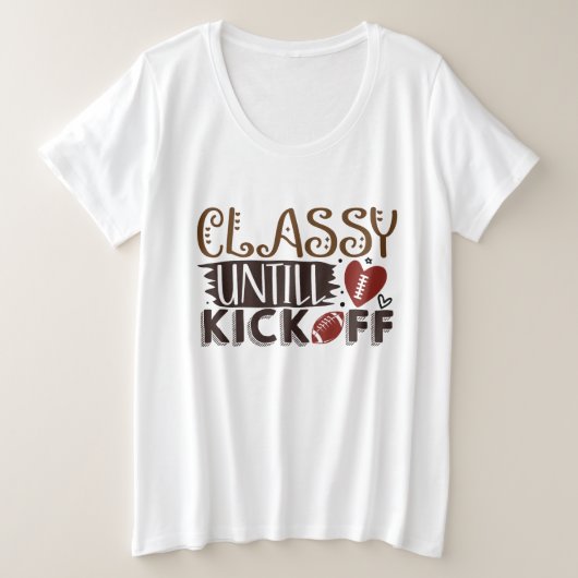 Classy Chick tot Kickoff Grote Maat T-shirt (Design voorkant)