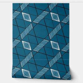 Classy chique deco geometrisch modern donker turqu behang