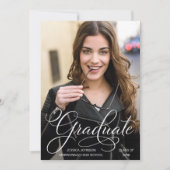 Classy Chique Elegant Script PHOTO Graduation Part Kaart (Voorkant)