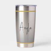 Classy chique elegante moderne zwart gepersonalise geïsoleerde drinkbeker (Links)