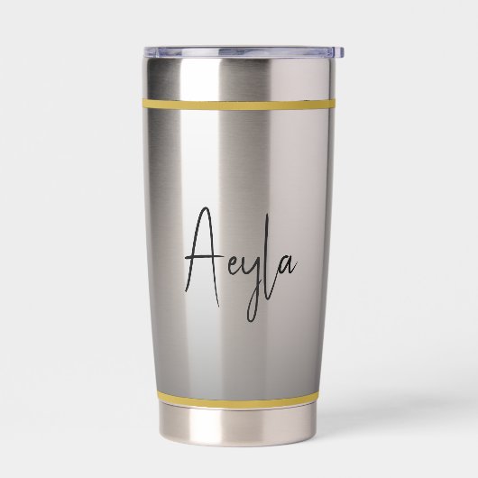 Classy chique elegante moderne zwart gepersonalise geïsoleerde drinkbeker (Links)