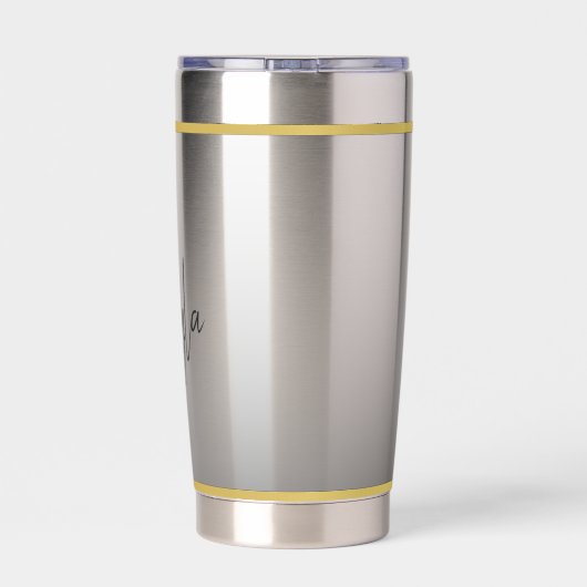 Classy chique elegante moderne zwart gepersonalise geïsoleerde drinkbeker (Achterkant)