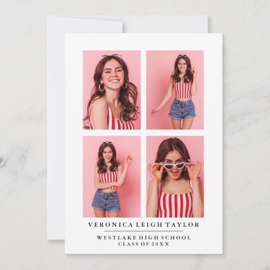 CLASSY CHIQUE FOTOCOLLAGE AFSTUDEREN AANKONDIGING (Voorkant)