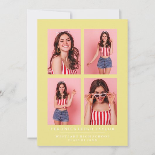 CLASSY CHIQUE FOTOCOLLAGE AFSTUDEREN AANKONDIGING (Voorkant)