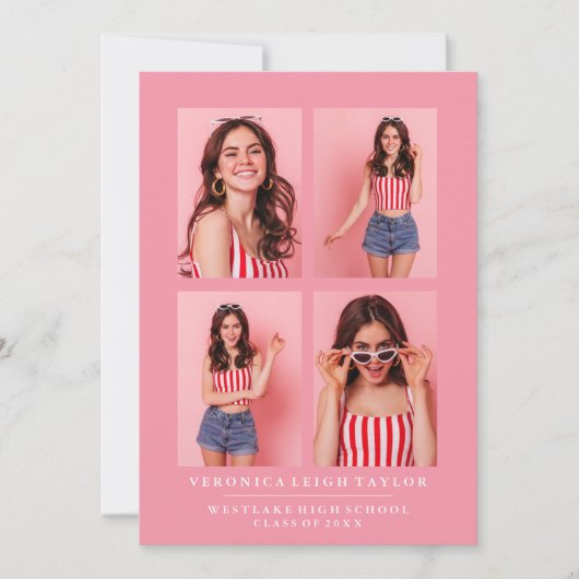 CLASSY CHIQUE FOTOCOLLAGE AFSTUDEREN AANKONDIGING (Voorkant)