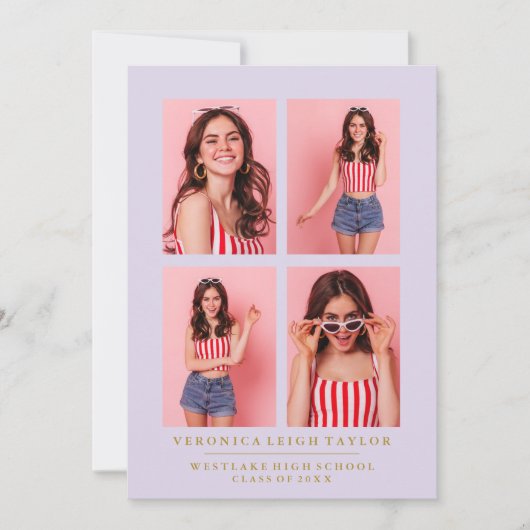 CLASSY CHIQUE FOTOCOLLAGE AFSTUDEREN AANKONDIGING (Voorkant)