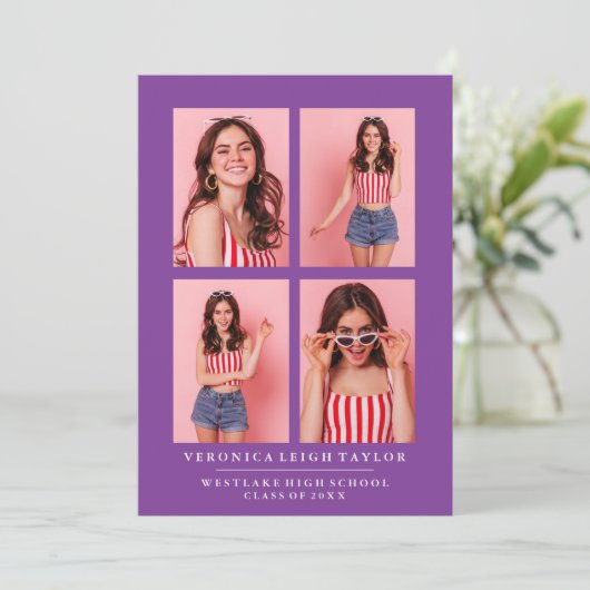 CLASSY CHIQUE FOTOCOLLAGE AFSTUDEREN AANKONDIGING (Staand voorkant)