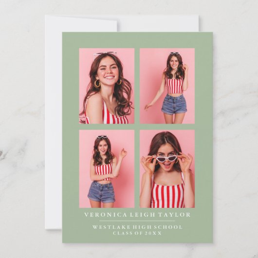 CLASSY CHIQUE FOTOCOLLAGE AFSTUDEREN AANKONDIGING (Voorkant)