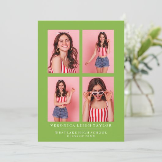 CLASSY CHIQUE FOTOCOLLAGE AFSTUDEREN AANKONDIGING (Staand voorkant)