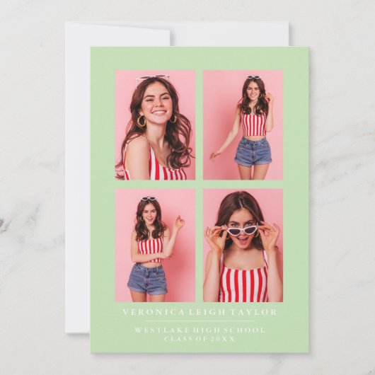 CLASSY CHIQUE FOTOCOLLAGE AFSTUDEREN AANKONDIGING (Voorkant)