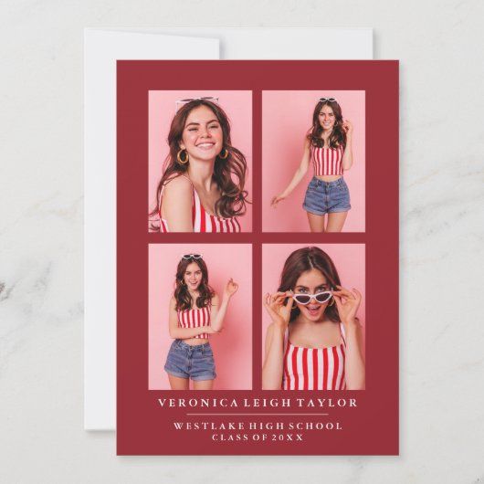 CLASSY CHIQUE FOTOCOLLAGE AFSTUDEREN AANKONDIGING (Voorkant)