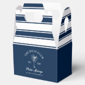 Classy chique marine en witte vrijgezelle bedankdoosjes (Geopend)
