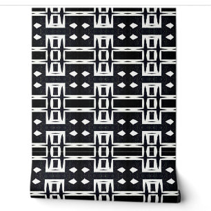 Classy chique zwart-wit geometrische deco modern behang