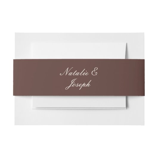 Classy Chocolate Brown Cream Old Money Wedding Uitnodigingen Wikkel (Voorkant Voorbeeld)