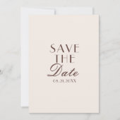 Classy Chocolate Brown Ivory Old Money Wedding Save The Date (Voorkant)