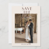 Classy Chocolate Brown Old Money Photo Wedding Save The Date (Voorkant)