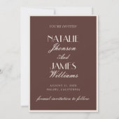 Classy Chocolate Brown Old Money Photo Wedding Save The Date (Achterkant)