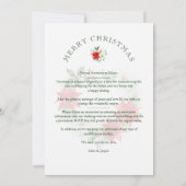 Classy Christmas Floral Monogram Heart Initials Save The Date (Achterkant)