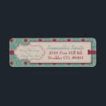 Classy Christmas Return-label Etiket<br><div class="desc">Elegant kerst sneeuwvlok patroon met 3D look label.</div>