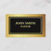 Classy Church Pastor Goud en zwart Visitekaartje (Voorkant)