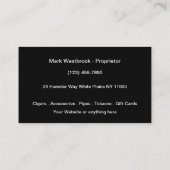 Classy CIgar Shop Tobacconist Modern Visitekaartje (Achterkant)
