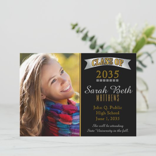 Classy Class 2023 Afstuderen Foto aankondiging (Staand voorkant)