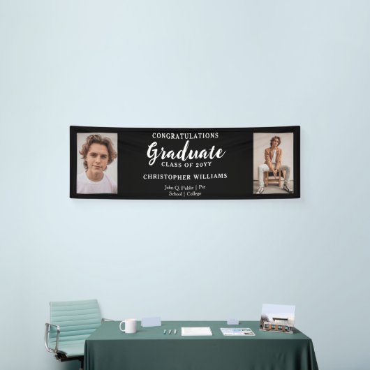 Classy Class of 2023 Script Text 2 Photo - Black Spandoek (Beurs)