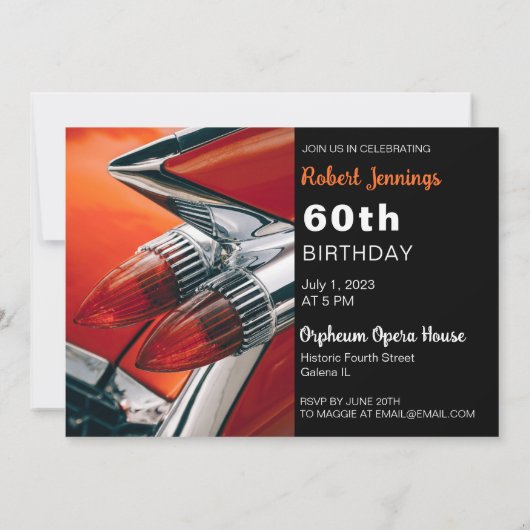 Classy Classic Birthday Invitation Kaart (Achterkant)