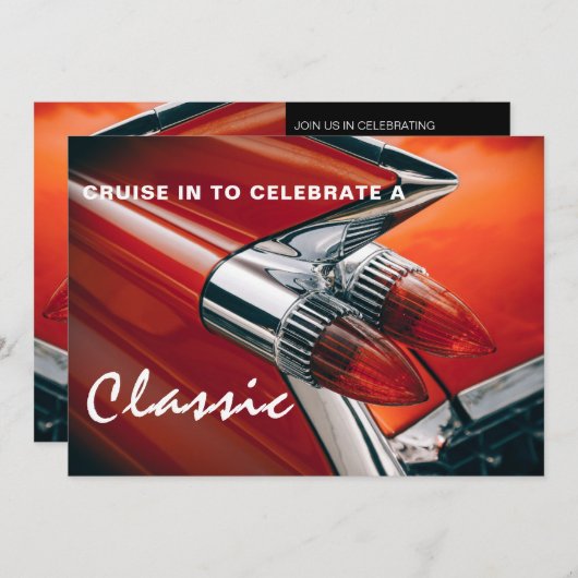 Classy Classic Birthday Invitation Kaart (Voorkant / Achterkant)