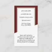 Classy Classic Werkzoekende Bourgogne Rood Wit Lij Visitekaartje (Achterkant)