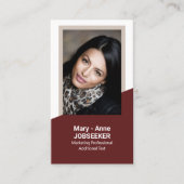 Classy Classic Werkzoekende Bourgogne Rood Wit Lij Visitekaartje (Voorkant)