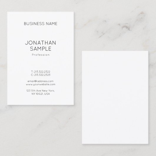 Classy Clean Professional Design Modern Plain Visitekaartje (Voorkant / Achterkant)