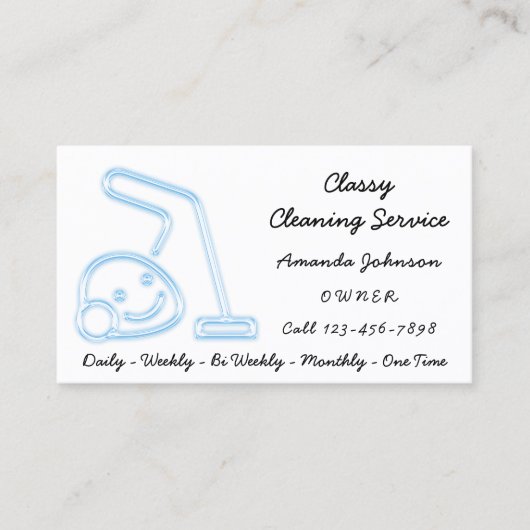 Classy Cleaner Service Maid Vacuum Cleaner New Visitekaartje (Voorkant)