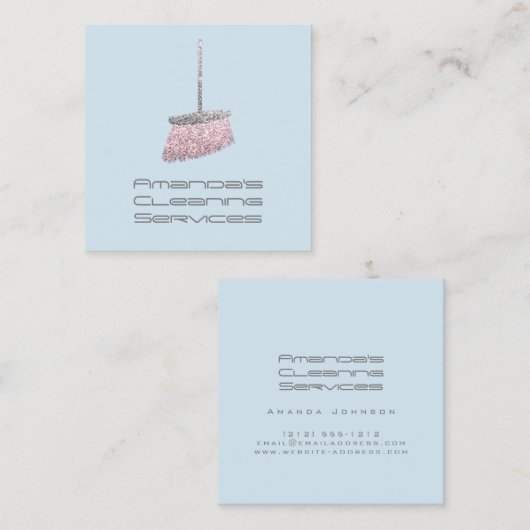 Classy Cleaning Residence Services Plakken Roos Ro Vierkante Visitekaartje (Voorkant / Achterkant)