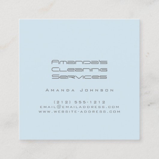 Classy Cleaning Residence Services Plakken Roos Ro Vierkante Visitekaartje (Achterkant)