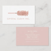 Classy Cleaning Service Duster Blush White Visitekaartje (Voorkant / Achterkant)