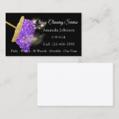 Classy Cleaning Service Elegant Sparkly Paars Visitekaartje (Voorkant / Achterkant)
