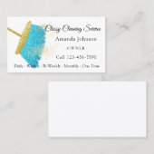 Classy Cleaning Service Elegant Sparkly White Visitekaartje (Voorkant / Achterkant)