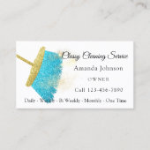 Classy Cleaning Service Elegant Sparkly White Visitekaartje (Voorkant)