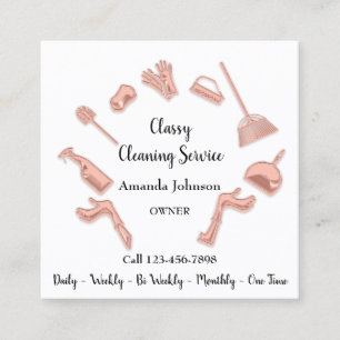Classy Cleaning Service Gold Logo Maid House Coppe Vierkante Visitekaartje