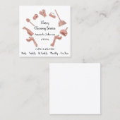 Classy Cleaning Service Gold Logo Maid House Roos Vierkante Visitekaartje (Voorkant / Achterkant)