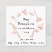 Classy Cleaning Service Gold Logo Maid House White Vierkante Visitekaartje (Voorkant)