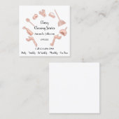 Classy Cleaning Service House Logo Maid Glam Roos Vierkante Visitekaartje (Voorkant / Achterkant)