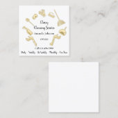 Classy Cleaning Service House Logo Maid Gold White Vierkante Visitekaartje (Voorkant / Achterkant)